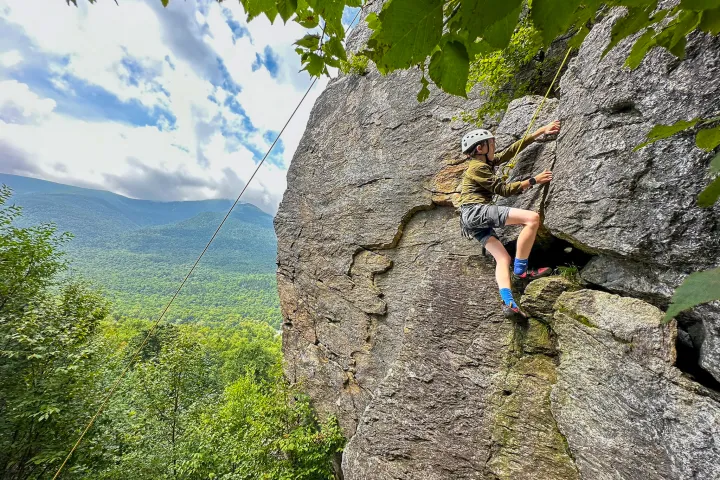 family rock climbing with IMCS
