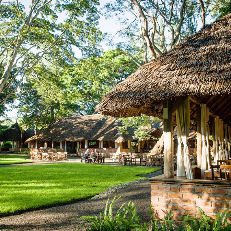 a large lawn in front of a building